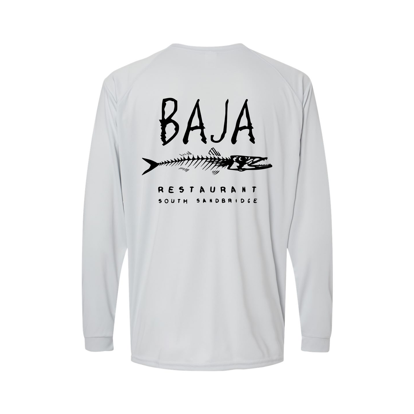 Baja Logo (Pocket & Back, Black) - Long Sleeve Tee (Paragon - 210 - Aluminum)