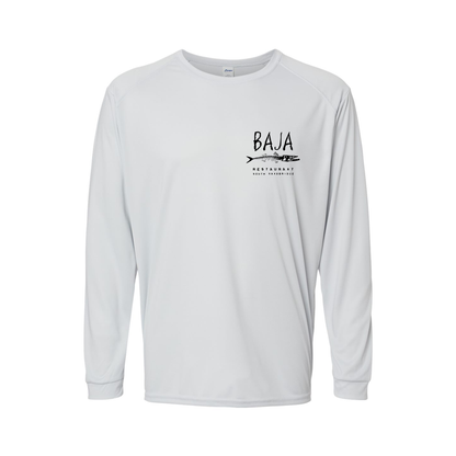 Baja Logo (Pocket & Back, Black) - Long Sleeve Tee (Paragon - 210 - Aluminum)