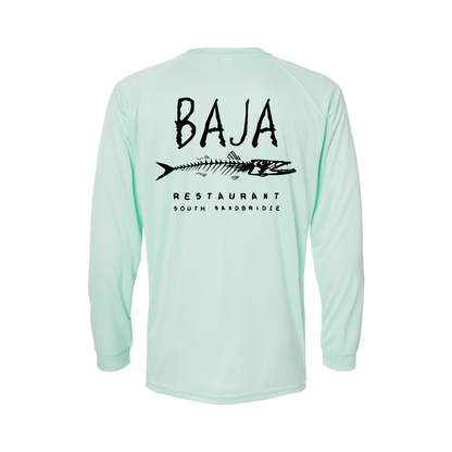 Baja Logo (Pocket & Back, Black) - Long Sleeve Tee (Paragon - 210 - Mint Green)