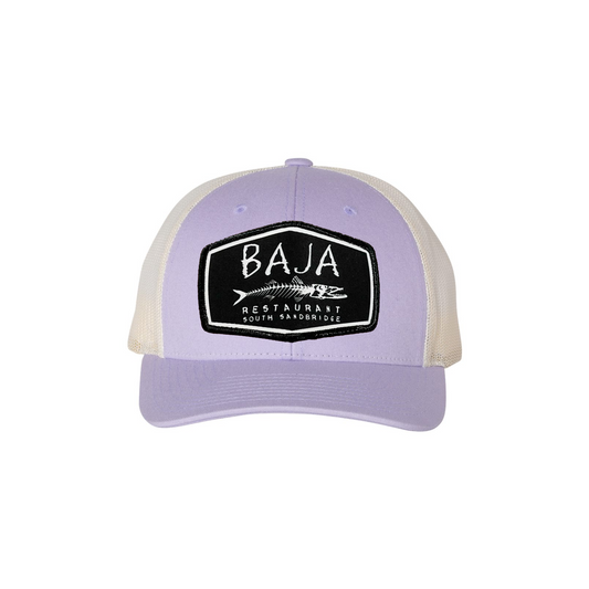 Baja Restaurant (Applique Embroidered Patch) - Trucker Hat (Richardson 115 - Lilac/Birch)