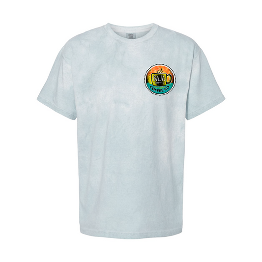 Full Color Baja Coffee Logo - Comfort Colors - Colorblast Heavyweight T-Shirt - 1745 - Ocean