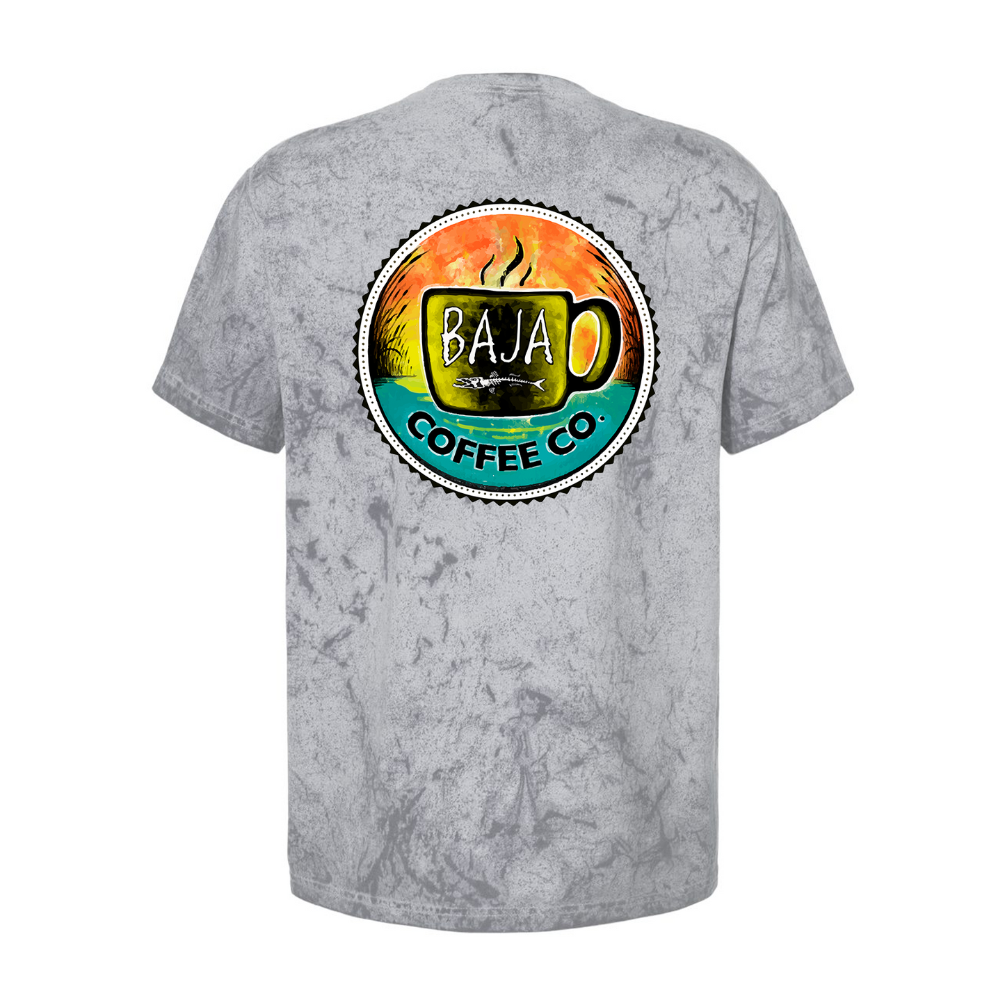 Full Color Baja Coffee Logo - Comfort Colors - Colorblast Heavyweight T-Shirt - 1745 - Smoke
