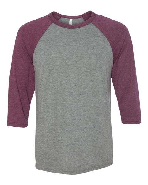 BELLA + CANVAS - 3200 - Grey/ Maroon Triblend