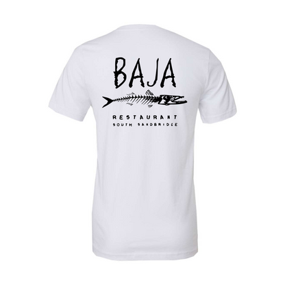 Baja Logo (Black, Pocket & Back) - Tee (BELLA + CANVAS 3001 - White)