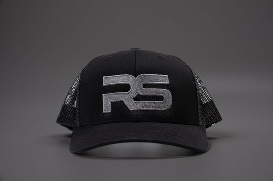 RS Logo (Silver, Embroidered) - Hat (Black, Trucker, Mesh)