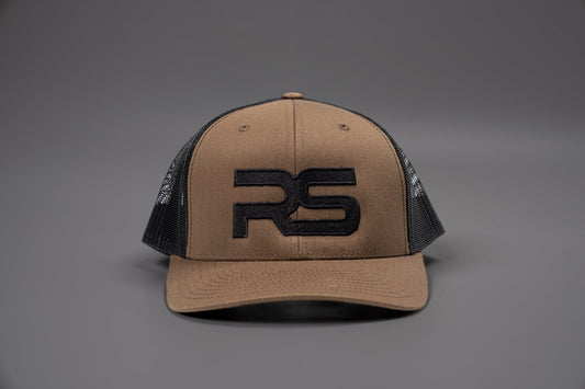 RS Logo (Black, Embroidered) - Hat (Camel, Trucker, Mesh)