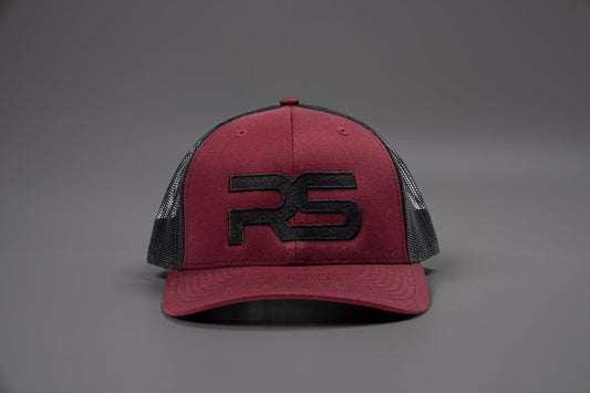 RS Logo (Black, Embroidered) - Hat (Cardinal/Black, Trucker, Mesh)