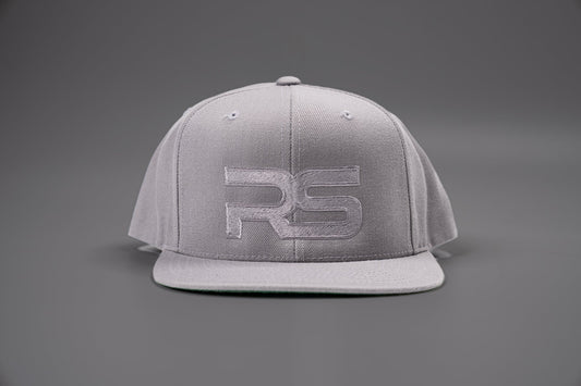 RS Logo (Silver, Embroidered) - Hat (Silver, Flat Bill, Solid)