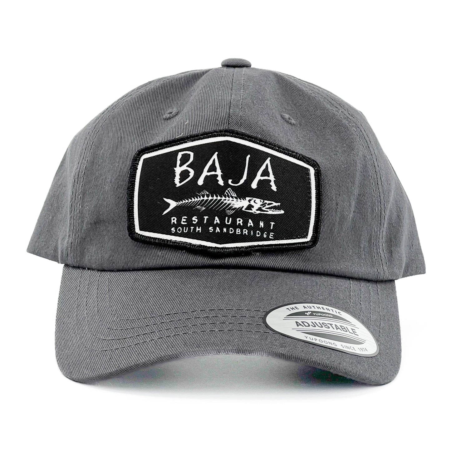 Baja Restaurant South Sandbridge (Applique Embroidered Patch) - Baseball Hat (YP Classic 6245CM - Dark Grey)