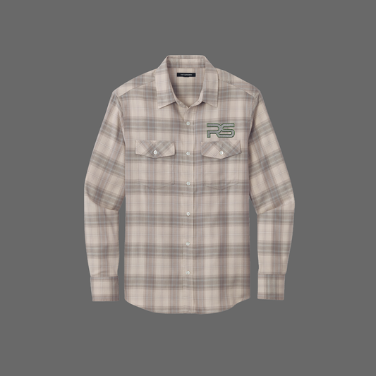 RS Logo (Emerald, Embroidered) - Flannel (Frost Grey)