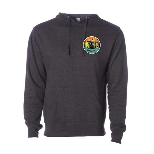 Baja Coffee Logo (Full Color, Pocket) - Hoodie (Independent Trading Co - SS4500 - Charcoal Heather)