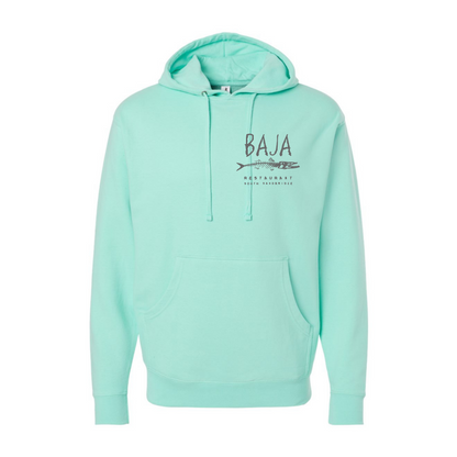 Baja Restaurant South Sandbridge (Left Chest & Back, Black) - Hoodie (Independent Trading Co - SS4500 - Mint)