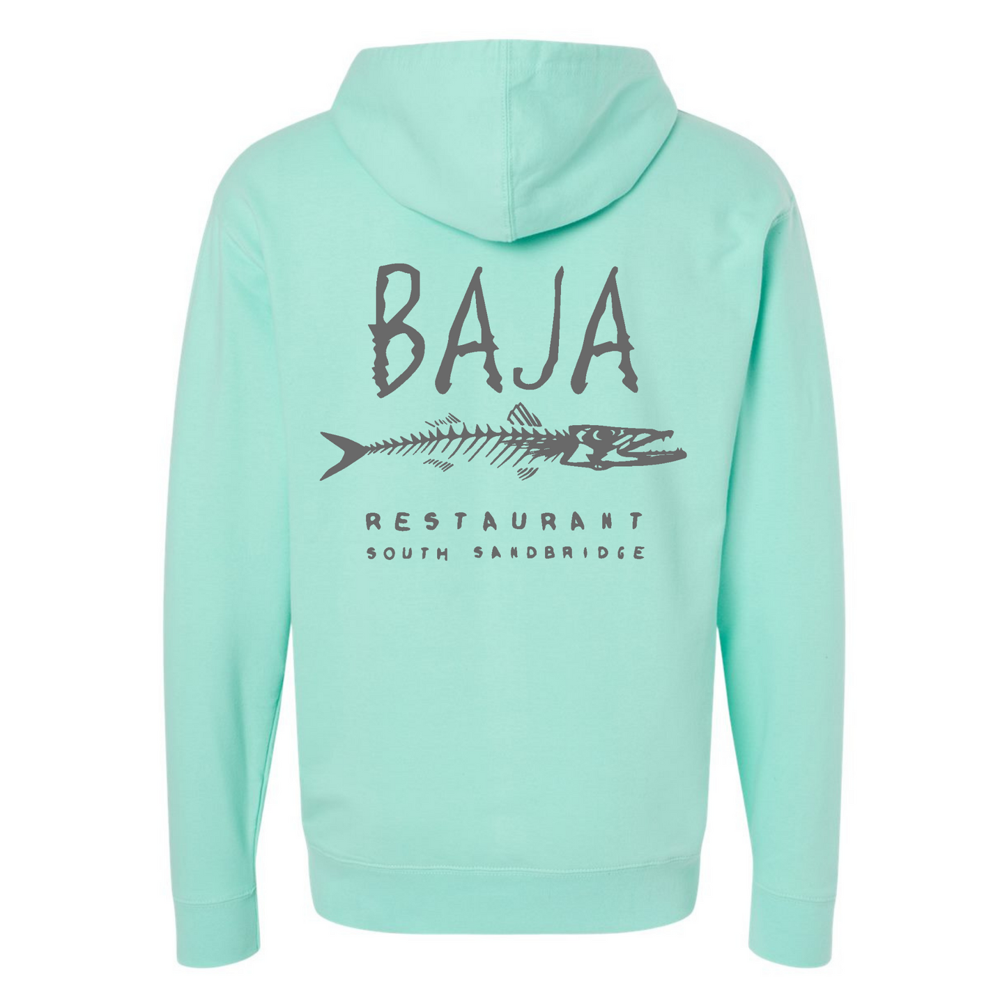 Baja Restaurant South Sandbridge (Left Chest & Back, Black) - Hoodie (Independent Trading Co - SS4500 - Mint)