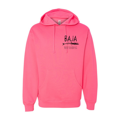 Baja Restaurant South Sandbridge (Left Chest & Back, Black) - Hoodie (Independent Trading Co - SS4500 - Neon Pink)