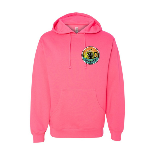 Baja Coffee Logo (Full Color, Pocket) - Hoodie (Independent Trading Co - SS4500 - Neon Pink)