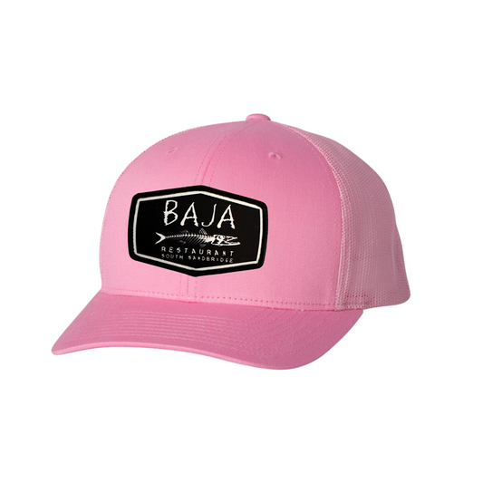 Baja Restaurant (Applique Embroidered Patch) - Trucker Hat (YP Classic 6606 - Pink)