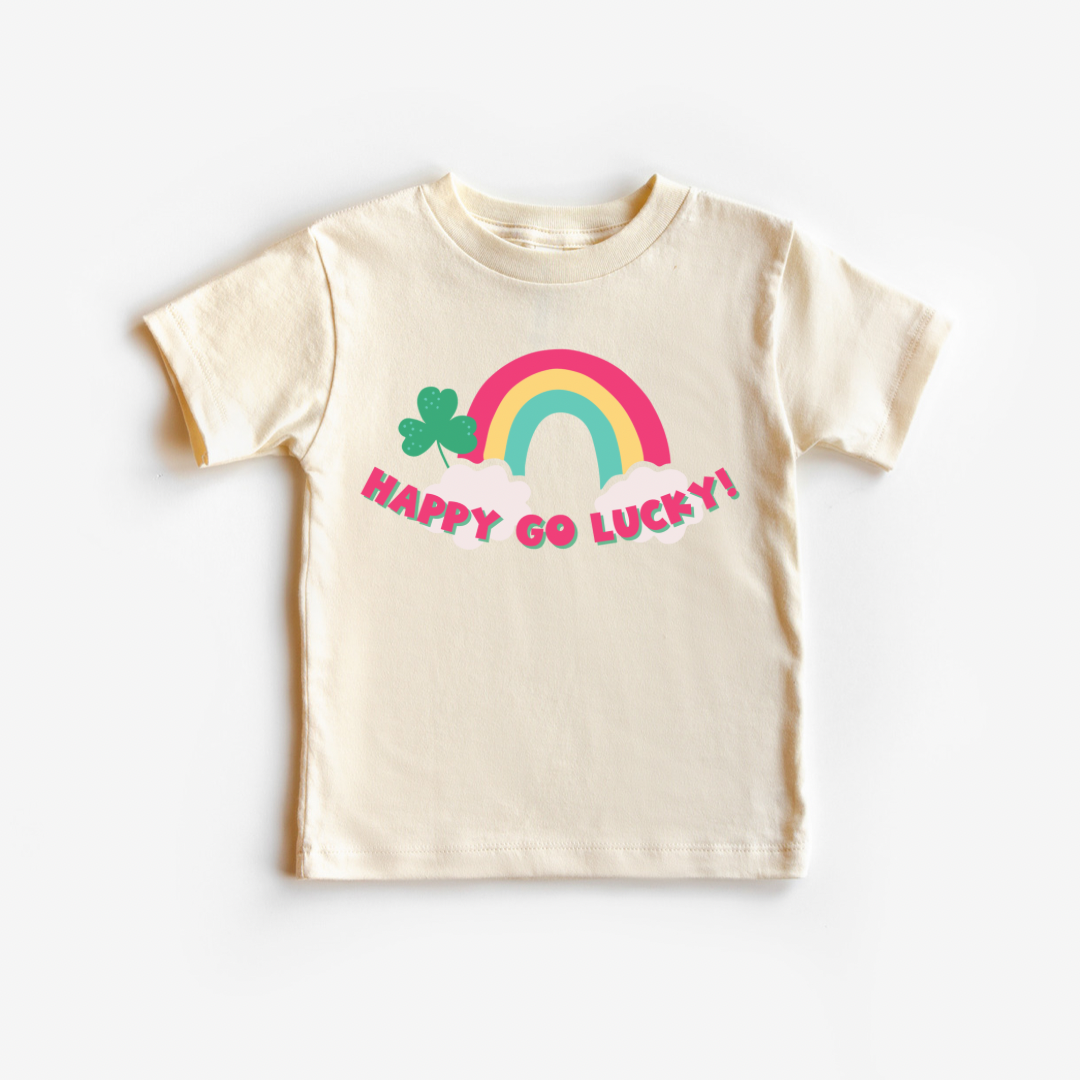 Happy Go Lucky - Kids Tee (Natural)